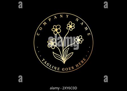 Goldene Elegante Runde Blume Logo Design Vektor Stock Vektor