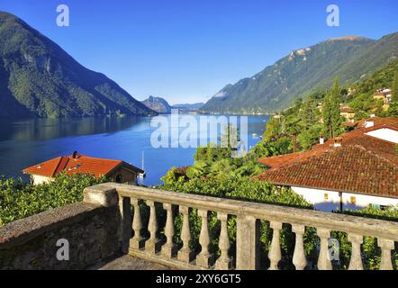 Cressogno am Luganersee, Italien, Cressogno kleine Stadt am Luganersee, Italien, Europa Stockfoto