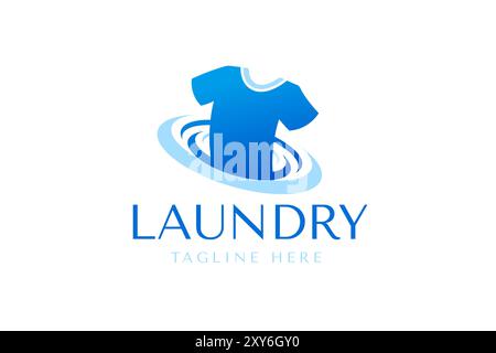 Designvorlage für Wäsche-Logos. Logo für schnellen und sauberen Wäschereiservice Stock Vektor