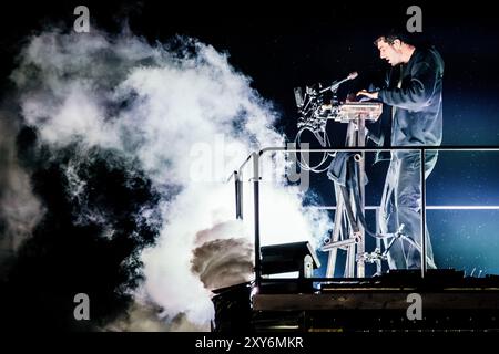 25. August 2024 - Leeds, UK: Fred Again Schlagzeilen beim Abschlussabend des Leeds Festivals 2024 Stockfoto