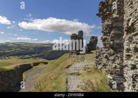 Castell Dinas Bran, in der Nähe von Llangollen, Denbigshire, Wales, Großbritannien Stockfoto