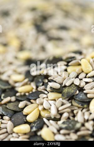 Portion gemischte Samen (Tiefenschärfe) für den Einsatz als Hintergrundbild oder als Textur Stockfoto