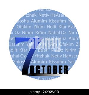 Schwarzer Samstag, 7. Oktober, Gedenktag Stock Vektor