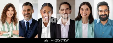 Verschiedene Gruppen von Fachleuten, die sich in einem hellen Büro ausgeben Stockfoto