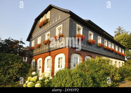 Holzhaus in der Oberlausitz Stockfoto