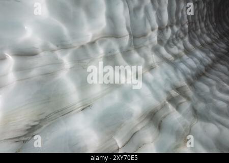 Gletscherstruktur im Darfalvaggi-Tal (Tarfaladalen), Kebnekaisefjaell, Norrbotten, Lappland, Schweden, September 2012, Europa Stockfoto