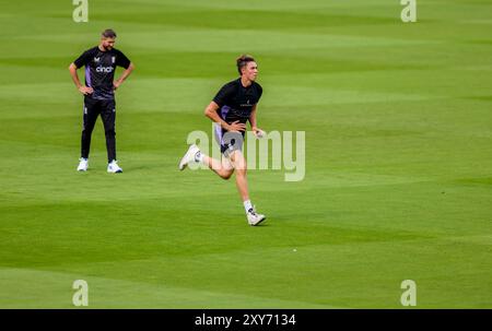 Englands Josh Hull während einer Netzsitzung im Lord's, London. Bilddatum: Mittwoch, 28. August 2024. Stockfoto