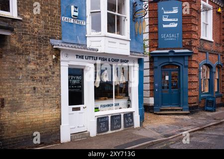 Der Fisch- und Chips-Laden an der East Street in Southwold, Suffolk Stockfoto