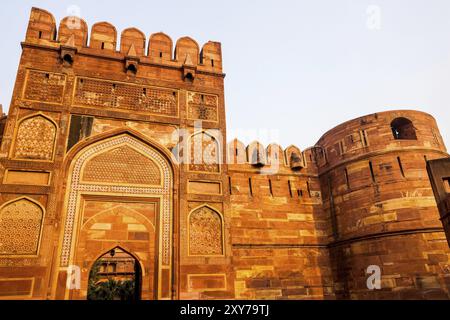 Eingangstor in Agra Fort, Indien Stockfoto