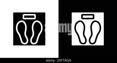 Standfläche auf der Waage in Schwarzweiß. Einfacher flacher Vektor Stock Vektor