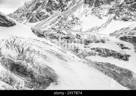 Gletscher im Darfalvaggi-Tal (Tarfaladalen), Kebnekaisefjaell, Norrbotten, Lappland, Schweden, September 2012, Europa Stockfoto