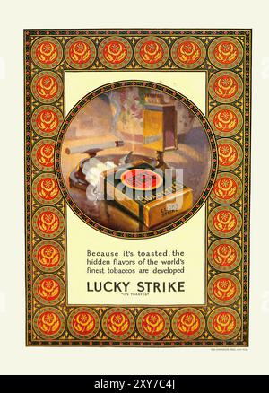 Vintage-Werbung für Lucky Strike Zigaretten, gedruckt 1926 Stockfoto