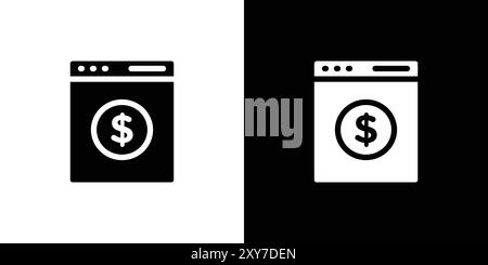 Symbol für Geldwäsche in Schwarz-weiß. Einfacher flacher Vektor Stock Vektor
