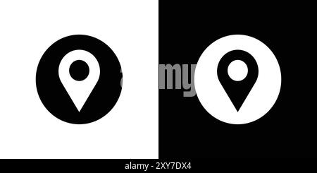 PIN-Symbol in Schwarz-weiß gesetzt. Einfacher flacher Vektor Stock Vektor