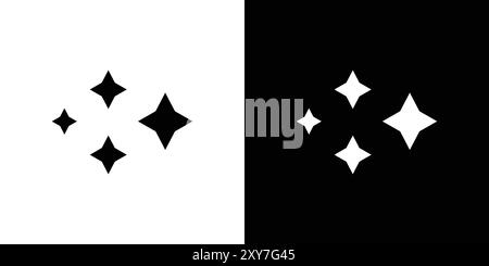 Shiny-Symbol in Schwarz-weiß. Einfacher flacher Vektor Stock Vektor