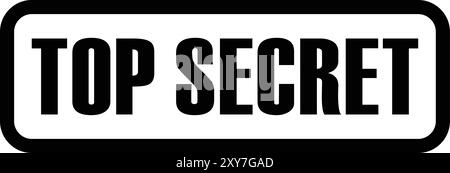 Top Secret Red mit schwarzem Symbol, Red Top Secret Stempel mit schwarzem, Top Secret rechteckigem Textzeichen Stock Vektor