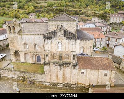 Kloster San Pedro de Siresa, romanisch, 9.-13. Jahrhundert, Siresa, Valle de Hecho, westliche Täler, Pyrenäen, Provinz Huesca, Stockfoto