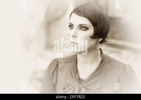 Frauenporträt. Retrospektive Überprüfung. 20-s XX Jahrhundert Stockfoto