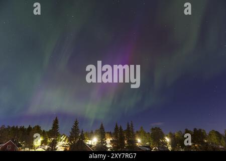 Nordlichter (Auroa borealis), Gaellivare, Norrbotten, Lappland, Schweden, April 2014, Europa Stockfoto