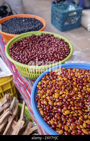 Semillas de Cafe, mercado, Chichicastenango, Quiche, Guatemala, Amerika Zentral-, Mittelamerika Stockfoto