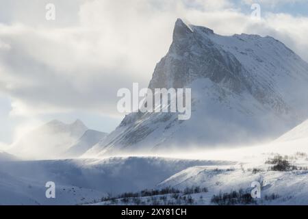 Schnee im Stuor Reaiddavaggi-Tal, Kebnekaisefjaell, Norrbotten, Lappland, Schweden, März 2014, Europa Stockfoto