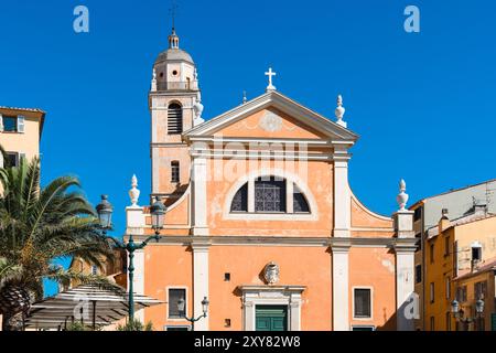 Ajaccio, Korsika - 11. Oktober 2019: Die ikonische Kathedrale, in der Napoleon Bonaparte getauft wurde. Stockfoto