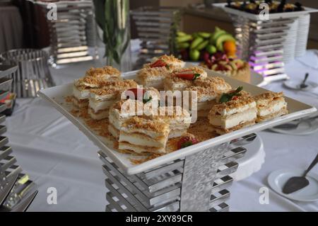 Die verschiedenen Arten von Süßigkeiten im Catering Stockfoto