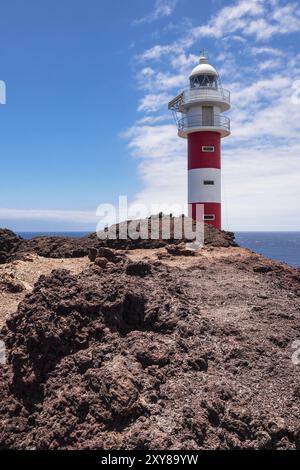 Der Leuchtturm Faro de Teno auf Teneriffa Stockfoto