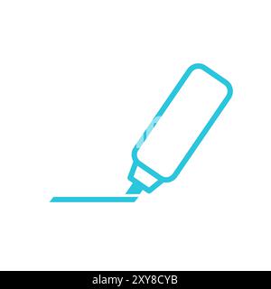 Symbol für permanente Markierung. Isoliert auf weißem Hintergrund. Aus blauer Symbolgruppe. Stock Vektor