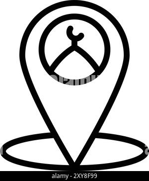 Lage der Moschee Vektorsymbol Konstruktionsabbildung Stock Vektor