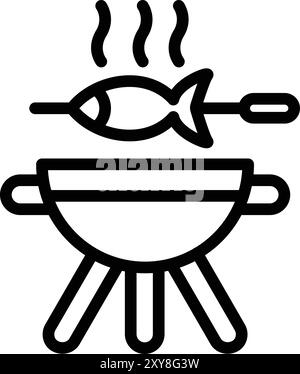 Bbq-Vektor-Symbol-Design-Illustration Stock Vektor