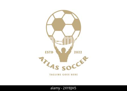 Atlas Gott Lift Fußball für Sport Club Wettbewerb Logo Design Vektor Stock Vektor