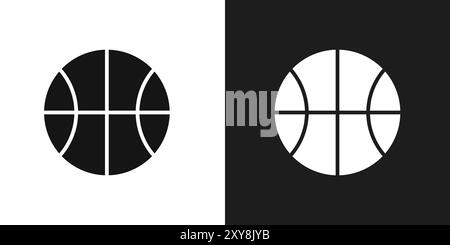 Basketball-Symbol-Logo-Vektorumriss in Schwarz-weiß-Farbe Stock Vektor