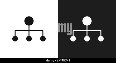 Diagramm verbundenes Symbol Logo Vektorkontur in Schwarzweiß Stock Vektor
