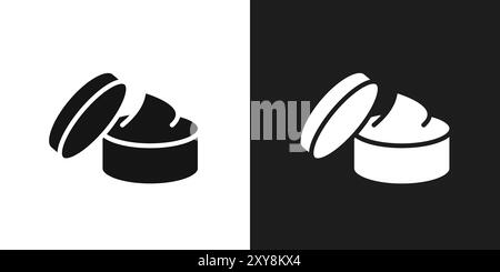 Creme-Symbol-Logo-Vektorumrandung in Schwarz-weiß Stock Vektor