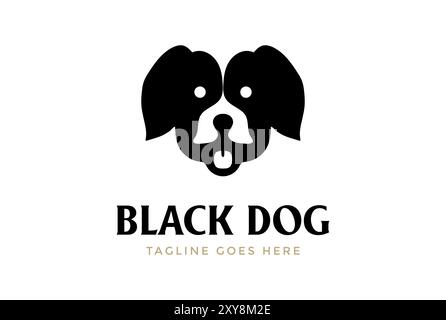Vintage Einfacher Hund Hündchenkopf Silhouette Logo Design Vektor Stock Vektor