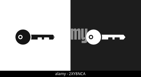 Schlüsselsymbol Logozeichen Vektorkontur in Schwarz-weiß Stock Vektor