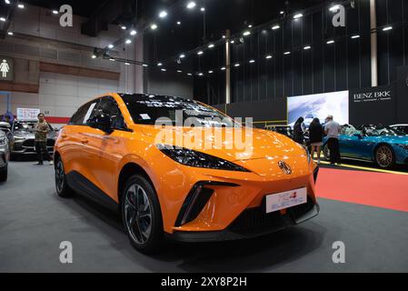 Bangkok, Thailand. August 2024. MG 4 ELECTRIC wird am 28. August 2024 auf der Veranstaltung Bangkok International Grand BIG MOTOR SALE 2024 im Bangkok International Trade and Exhibition Center (BITEC) in Bangkok, Thailand, ausgestellt. Quelle: SIPA USA/Alamy Live News Stockfoto