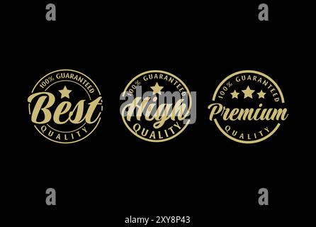 Vintage Circular High Best Premium Qualität und 100 % garantiert Abzeichen Emblem Label Stempel Siegel Logo Design Vektor Stock Vektor