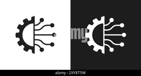 Transformieren Sie das Symbol Logo Vektorkontur in Schwarz-weiß Stock Vektor