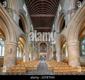 Innenraum von Southwell Minster, Southwell, Nottinghamshire, East Midlands, Großbritannien Stockfoto