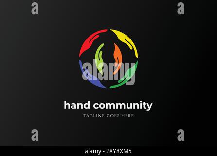 Kreisförmige Hand für Logo der Community Unity Charity Foundation Stock Vektor