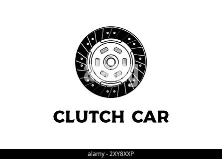 Retro Vintage Clutch Car for Part Custom Garage Workshop Logo Stock Vektor