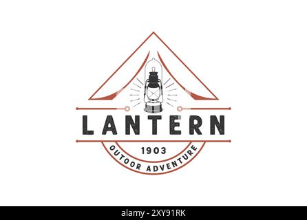 Vintage Retro Zelt Laterne Emblem für Camp Logo Design Stock Vektor