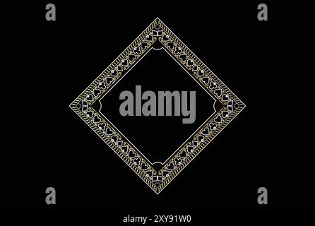 Vintage Golden Square Luxury Poker Card Ornament Frame Border Icon Illustration Stock Vektor