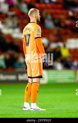 Oakwell Stadium, Barnsley, England - 27. August 2024 Adam Davies Torhüter von Sheffield United - während des Spiels Barnsley gegen Sheffield United, Carabao Cup, Runde zwei, 2024/25, Oakwell Stadium, Barnsley, England - 27. August 2024 Credit: Arthur Haigh/WhiteRosePhotos/Alamy Live News Stockfoto