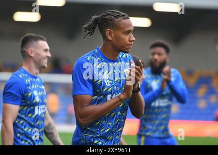 London, England. August 2024. Alistair Smith vor dem Spiel der zweiten Runde des Carabao Cup zwischen dem AFC Wimbledon und Ipswich Town im Cherry Red Records Stadium in London. Kyle Andrews/Alamy Live News Stockfoto