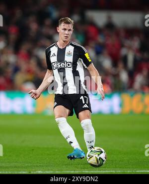 Emil Krafth von Newcastle United während des zweiten Spiels im Carabao Cup auf dem City Ground in Nottingham. Bilddatum: Mittwoch, 28. August 2024. Stockfoto