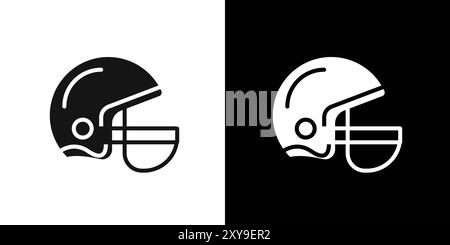 american Football Helm Icon Logo Zeichen Vektorumriss in schwarz-weiß Farbe Stock Vektor