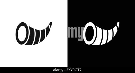 Cornucopia Icon Logo Zeichen Vektor Umriss in schwarz-weiß Farbe Stock Vektor